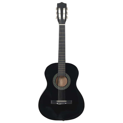 vidaXL 8 Piece Classical Guitar Beginner Set Black 3/4 36" 3