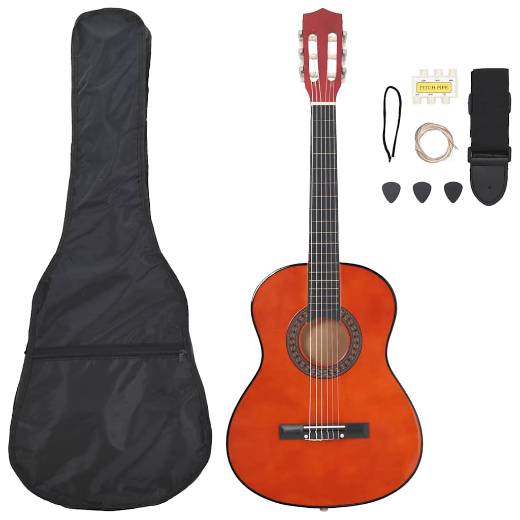 vidaXL 8 Piece Classical Guitar Beginner Set 3/4 36" 1