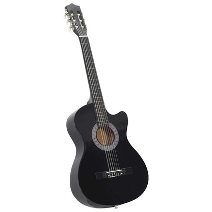 vidaXL Western Classical Cutaway Guitar with 6 Strings Black 38" 2
