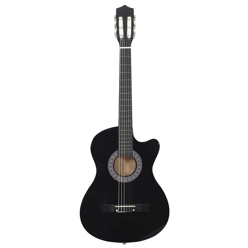 vidaXL Western Classical Cutaway Guitar with 6 Strings Black 38" 3