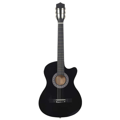 vidaXL Western Classical Cutaway Guitar with 6 Strings Black 38" 3
