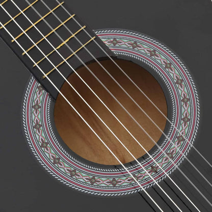 vidaXL Western Classical Cutaway Guitar with 6 Strings Black 38" 6