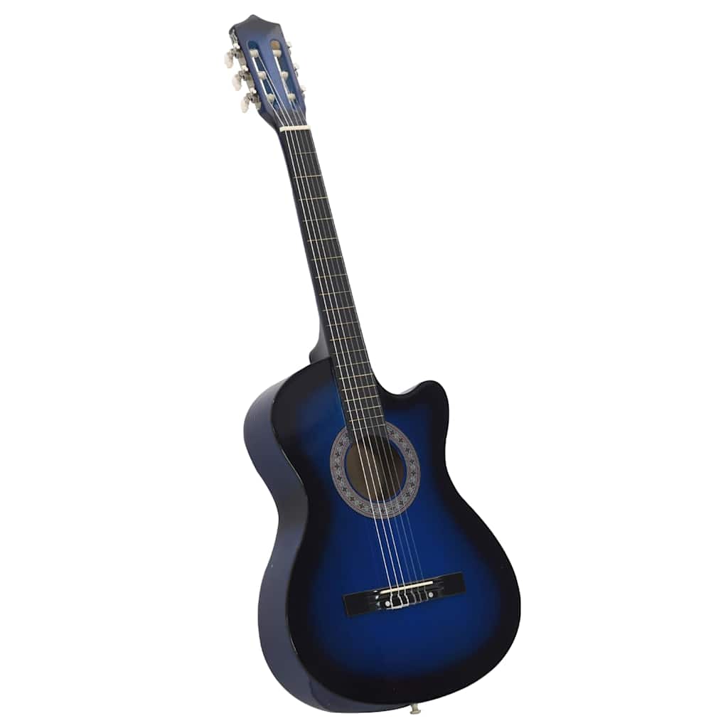 vidaXL Western Classical Cutaway Guitar with 6 Strings Blue Shaded 38 2