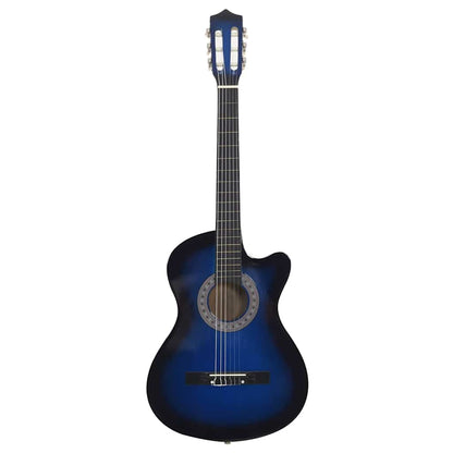 vidaXL Western Classical Cutaway Guitar with 6 Strings Blue Shaded 38 3