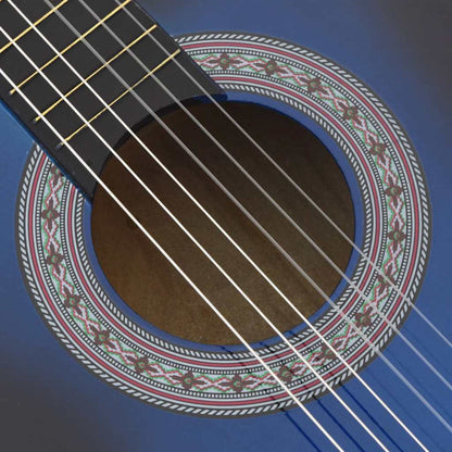 vidaXL Western Classical Cutaway Guitar with 6 Strings Blue Shaded 38 6