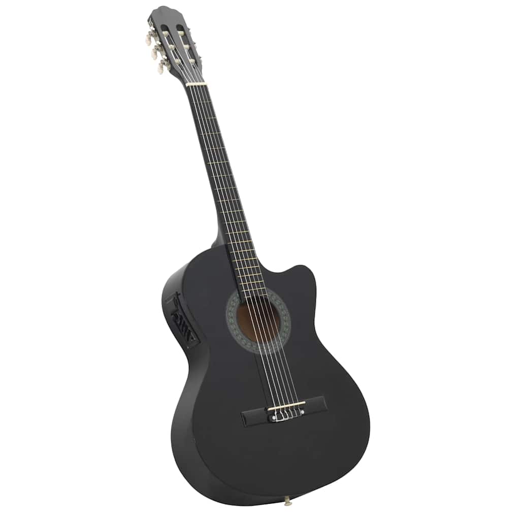 70138 vidaXL Western Classical Cutaway Guitar with Equalizer 6 Strings Black 2
