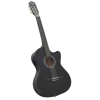 70138 vidaXL Western Classical Cutaway Guitar with Equalizer 6 Strings Black 2