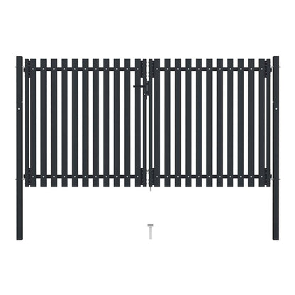 Double Door Fence Gate Steel Anthracite