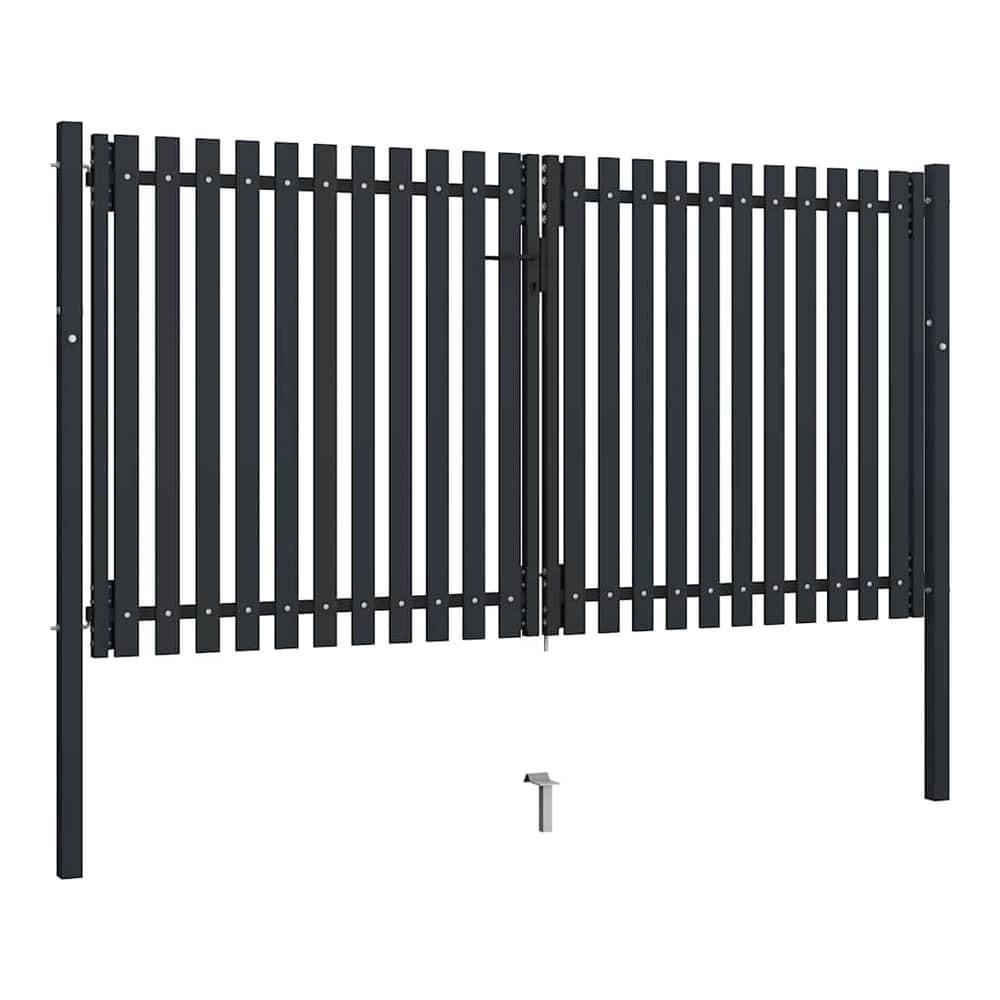 Double Door Fence Gate Steel Anthracite 300 x 175 cm