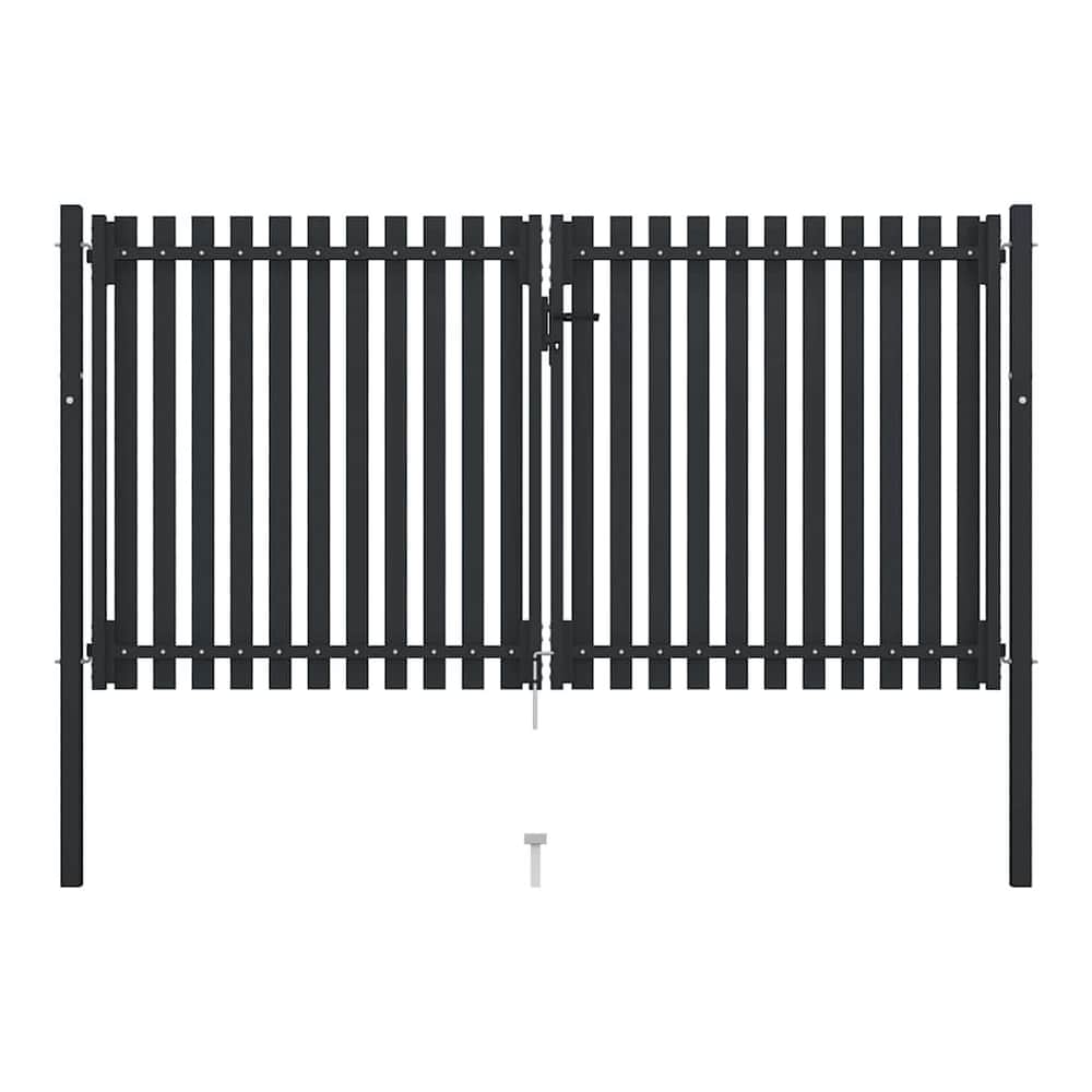 Double Door Fence Gate Steel Anthracite 300 x 175 cm