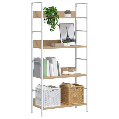 vidaXL Shelf Cabinet | Oak and white | Engineered wood, steel | Medium 3