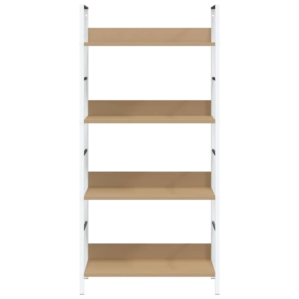 vidaXL Shelf Cabinet | Oak and white | Engineered wood, steel | Medium 4