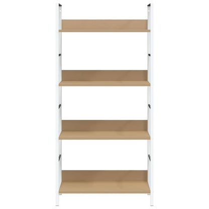 vidaXL Shelf Cabinet | Oak and white | Engineered wood, steel | Medium 4