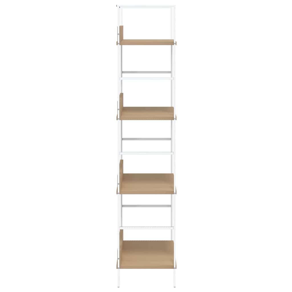 vidaXL Shelf Cabinet | Oak and white | Engineered wood, steel | Medium 5
