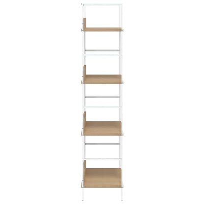 vidaXL Shelf Cabinet | Oak and white | Engineered wood, steel | Medium 5