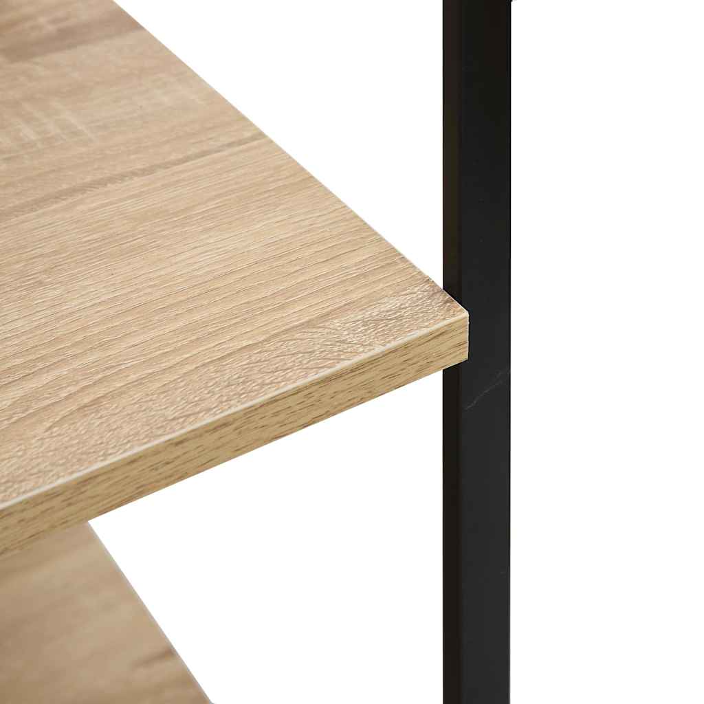 vidaXL Microwave Cabinet Black and Oak 60x39.6x123 cm Engineered Wood 5