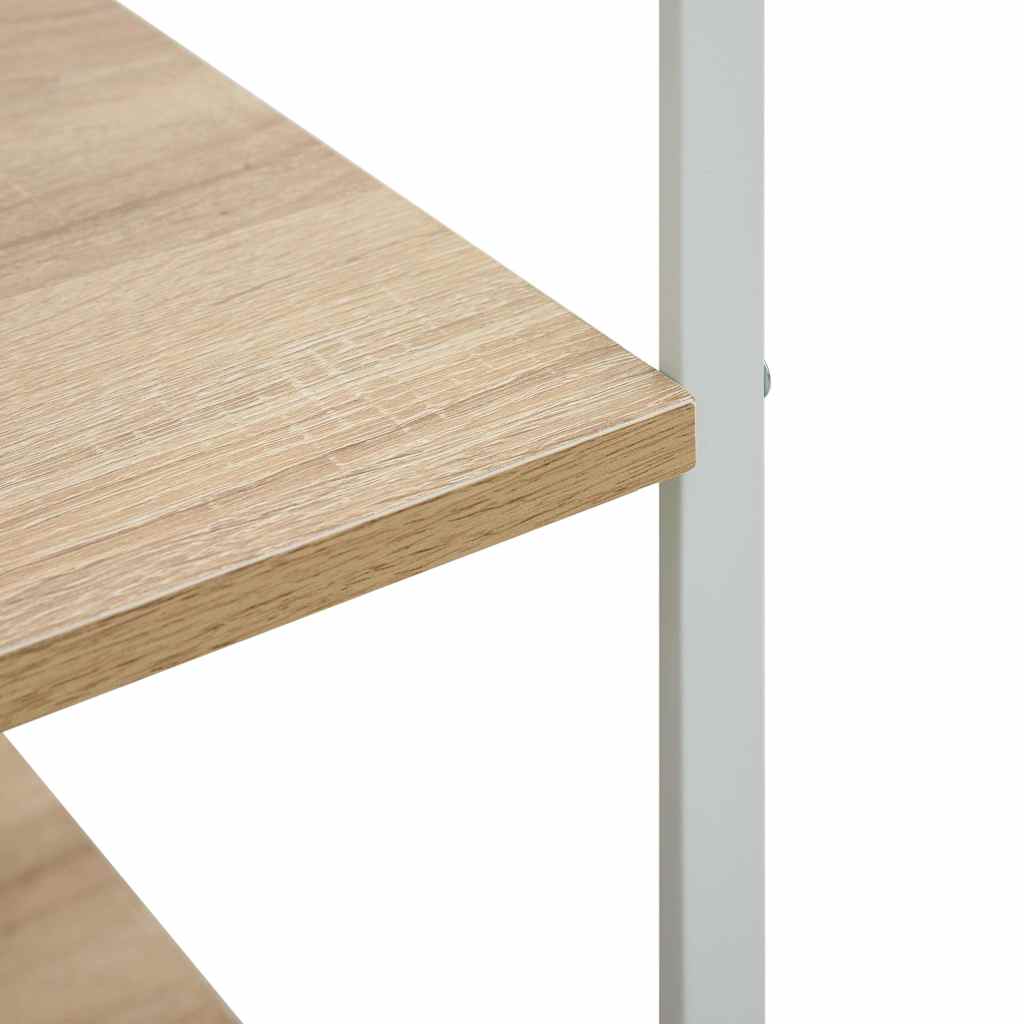 vidaXL Microwave Cabinet White and Oak 60x39.6x123 cm Engineered Wood 5