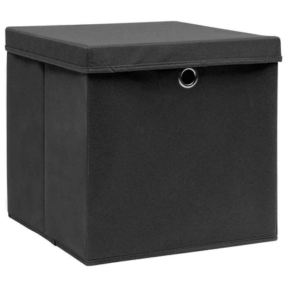 vidaXL Storage Box |  Set of 10 | Black | Non-woven fabric (100% polyester) 2