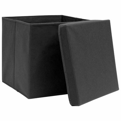 vidaXL Storage Box |  Set of 10 | Black | Non-woven fabric (100% polyester) 4