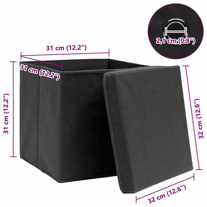 vidaXL Storage Box |  Set of 10 | Black | Non-woven fabric (100% polyester) 6