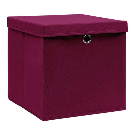 The storage box with lid closed and a metal eyelet on the front
