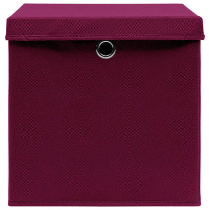 vidaXL Storage Box | Set of 10 | Dark Red | Non-woven fabric (100% polyester) 4