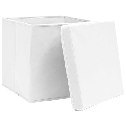 vidaXL Storage Box | Set of 10 | White | Non-woven fabric (100% polyester) 3
