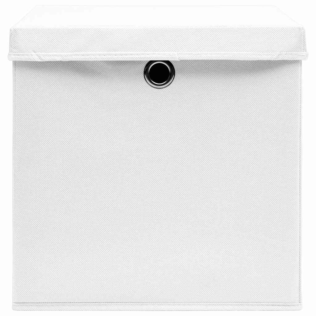 vidaXL Storage Box | Set of 10 | White | Non-woven fabric (100% polyester) 4