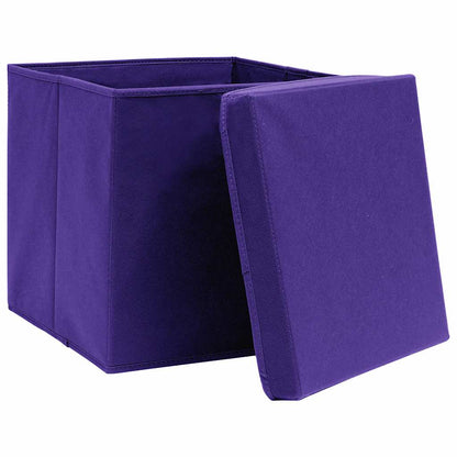 vidaXL Storage Box |  Set of 10 | Purple | Non-woven fabric (100% polyester) 3