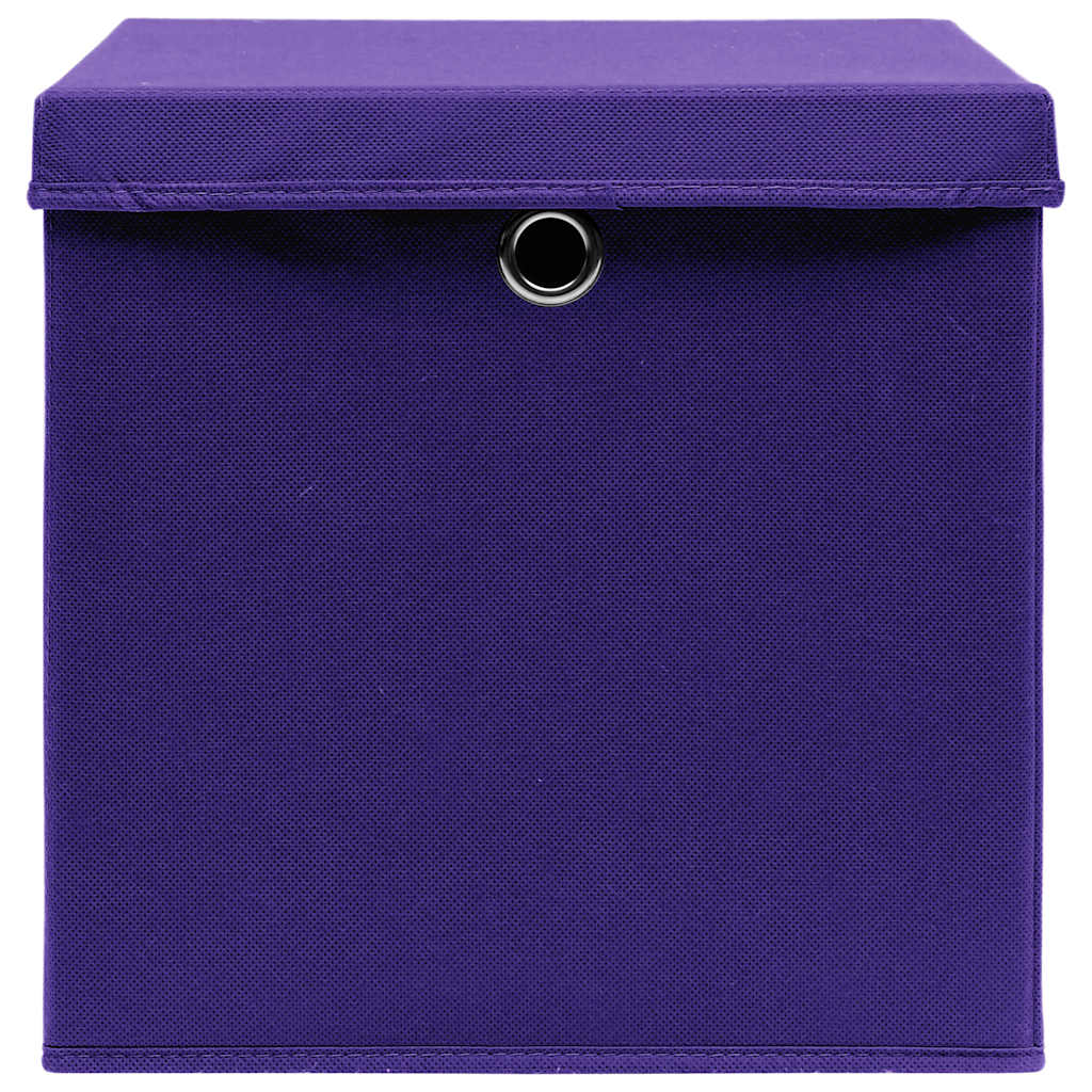 vidaXL Storage Box |  Set of 10 | Purple | Non-woven fabric (100% polyester) 4