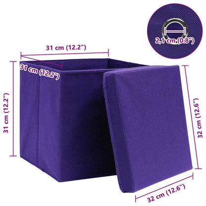 vidaXL Storage Box |  Set of 10 | Purple | Non-woven fabric (100% polyester) 6