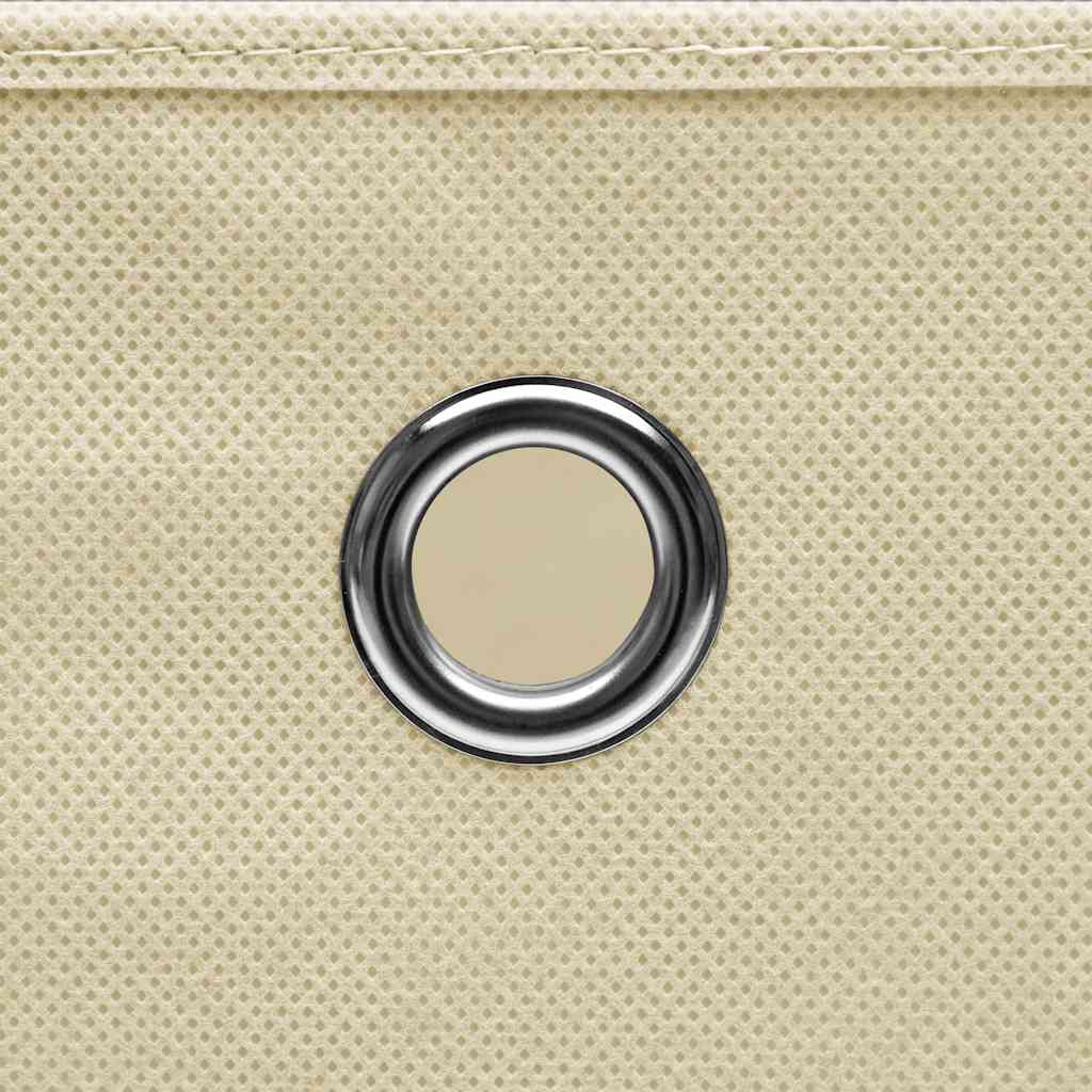 vidaXL Storage Boxes with Lid 10 pcs Cream 32x32x32 cm Fabric 5