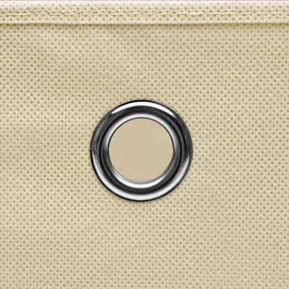 vidaXL Storage Boxes with Lid 10 pcs Cream 32x32x32 cm Fabric 5