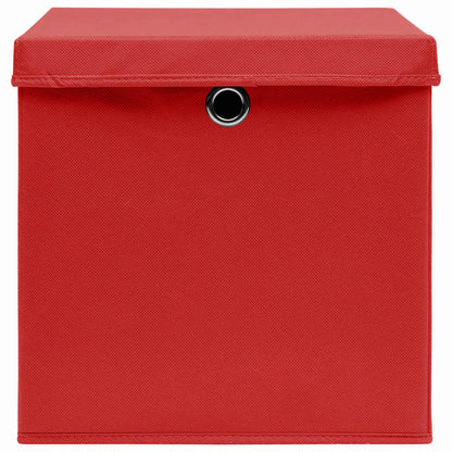 vidaXL Storage Box |  Set of 10 | Red | Non-woven fabric (100% polyester) 4