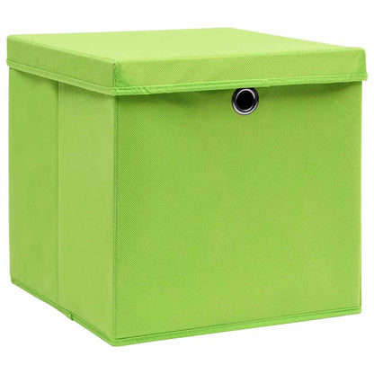 vidaXL Storage Box | Set of 10 | Green | Non-woven fabric (100% polyester) 2