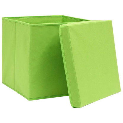 vidaXL Storage Box | Set of 10 | Green | Non-woven fabric (100% polyester) 3