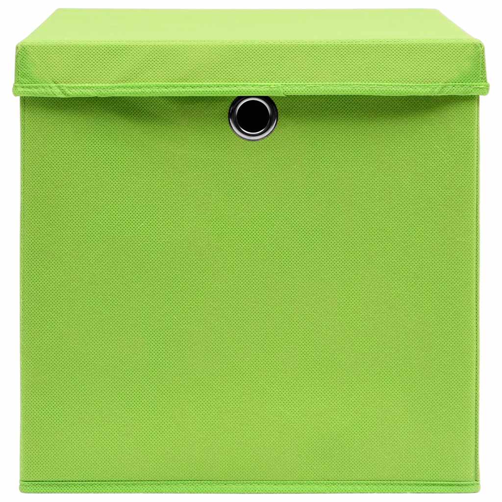 vidaXL Storage Box | Set of 10 | Green | Non-woven fabric (100% polyester) 4
