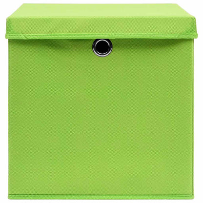 vidaXL Storage Box | Set of 10 | Green | Non-woven fabric (100% polyester) 4