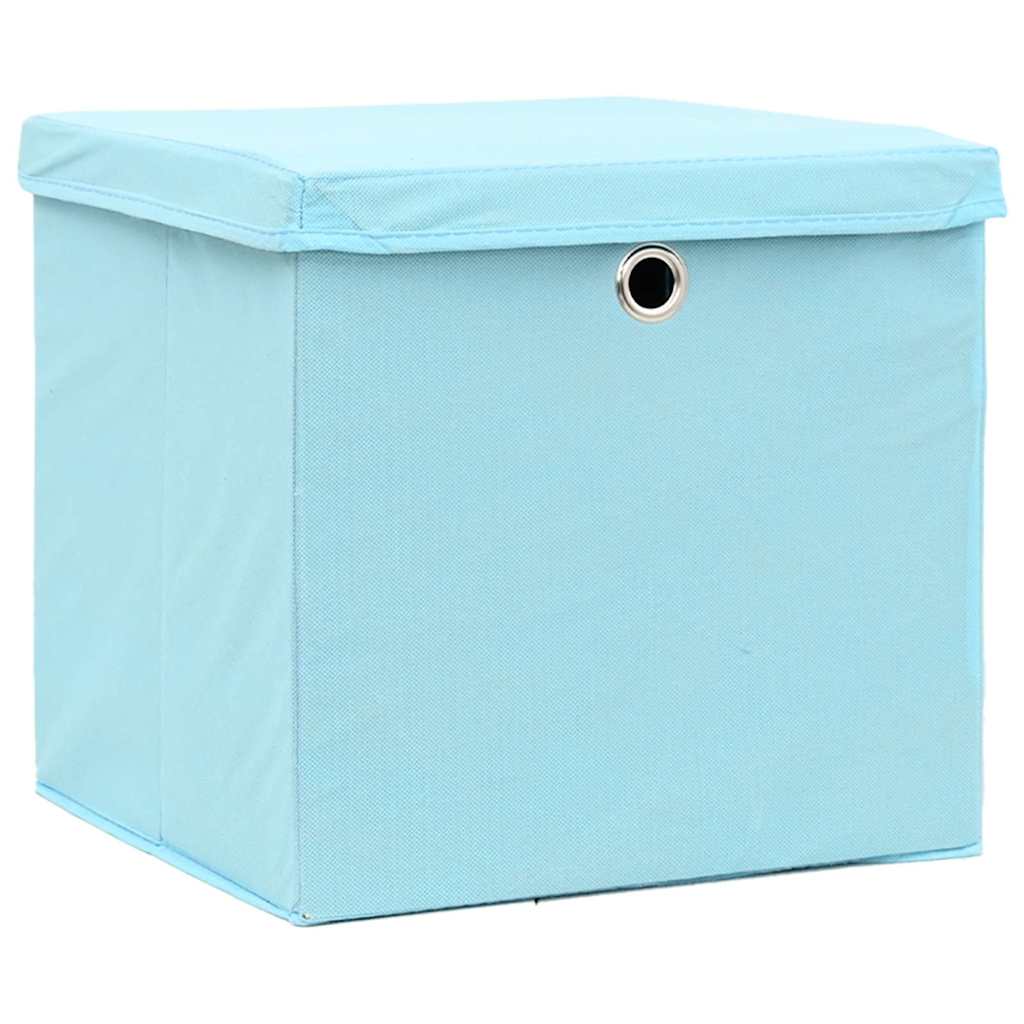 vidaXL Storage Box | Set of 10 | Baby Blue | Non-woven fabric (100% polyester) 2