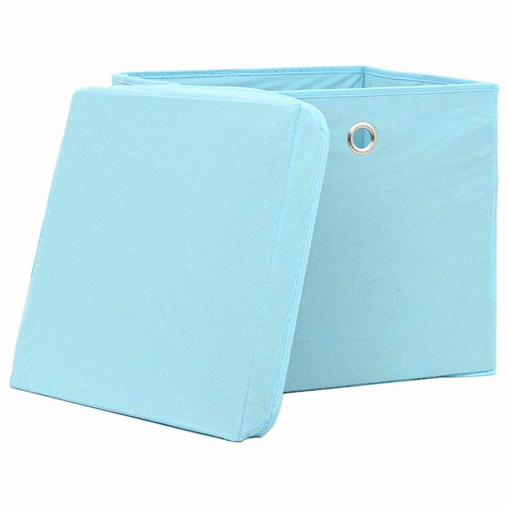 vidaXL Storage Box | Set of 10 | Baby Blue | Non-woven fabric (100% polyester) 3