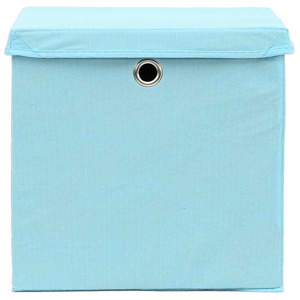 vidaXL Storage Box | Set of 10 | Baby Blue | Non-woven fabric (100% polyester) 4