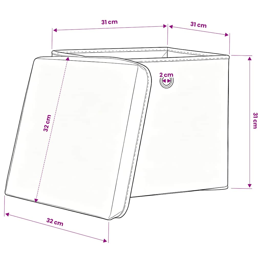 vidaXL Storage Box | Set of 10 | Baby Blue | Non-woven fabric (100% polyester) 6