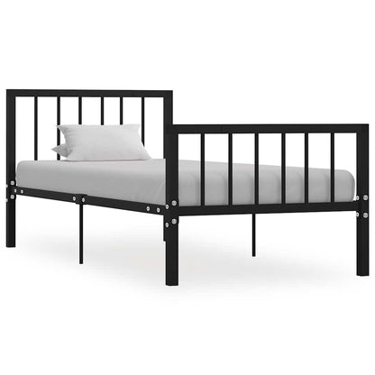284569 vidaXL Bed Frame without Mattress Black Metal 100x200 cm 1