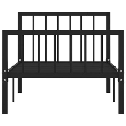 284569 vidaXL Bed Frame without Mattress Black Metal 100x200 cm 3