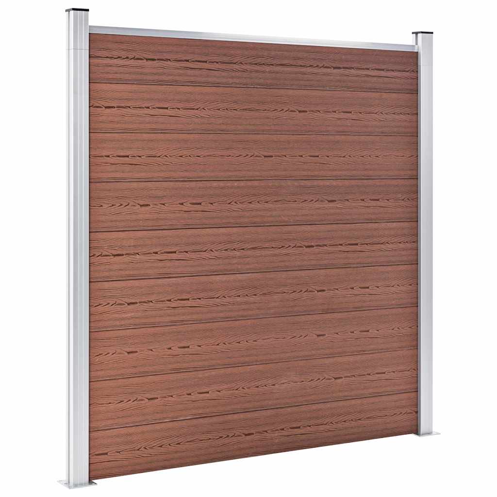 Garden Fence WPC 1045x186 cm Brown 6 sections