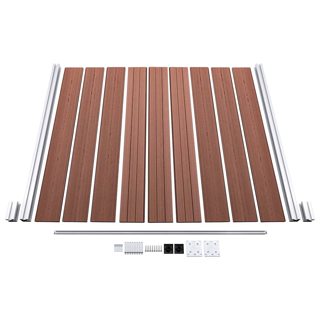 Garden Fence WPC 1045x186 cm Brown 6 sections