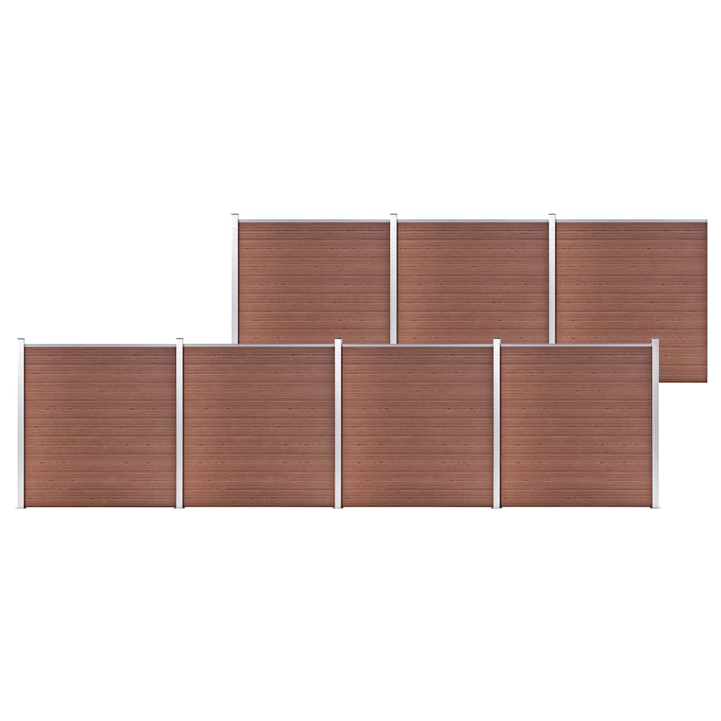 Garden Fence WPC 1045x186 cm Brown 7 sections