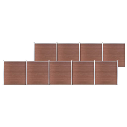 Garden Fence WPC 1045x186 cm Brown 9 sections