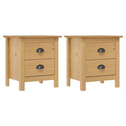 vidaXL Bedside Cabinets Hill 2pcs 46x35x49.5cm Solid Pine Wood 1