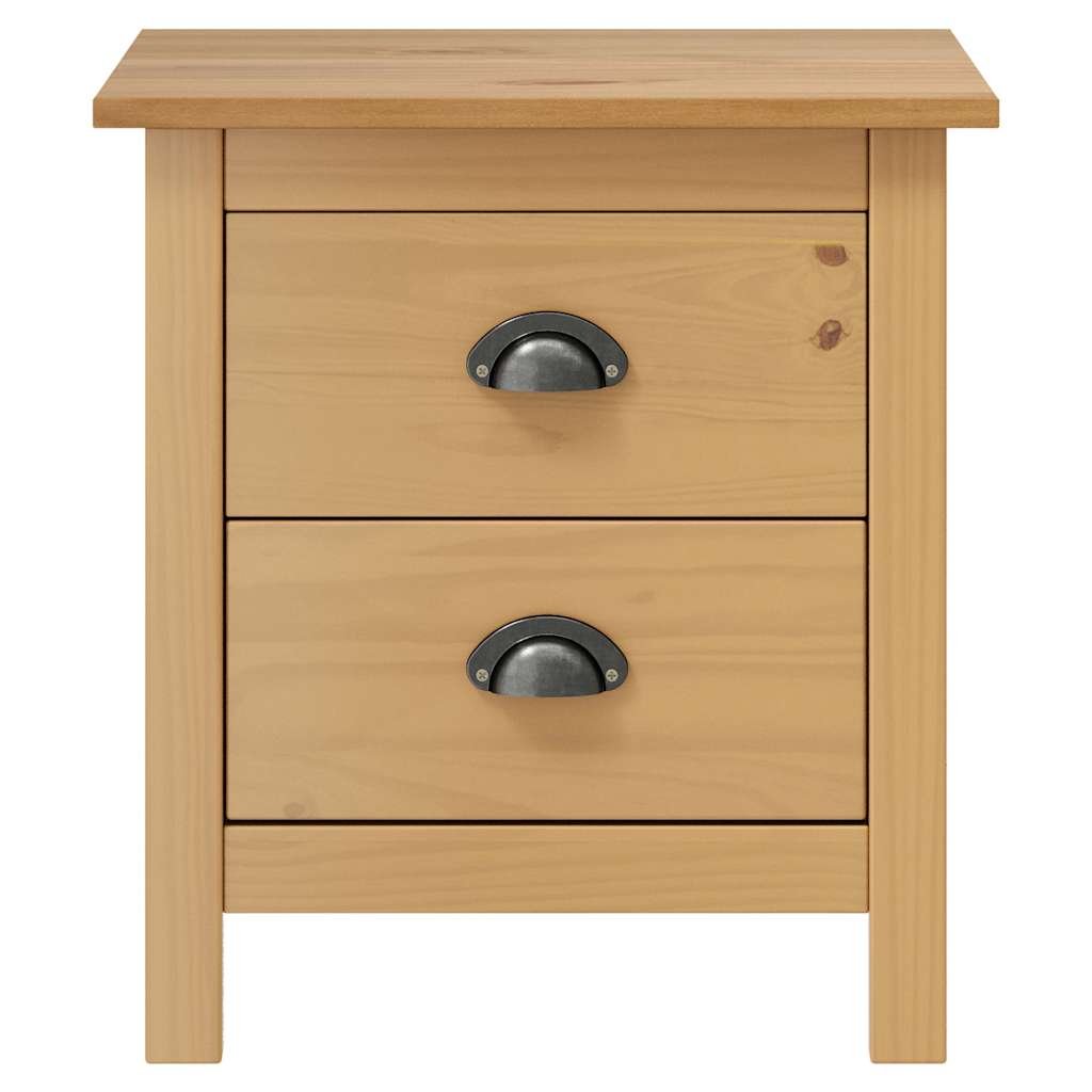 vidaXL Bedside Cabinets Hill 2pcs 46x35x49.5cm Solid Pine Wood 3